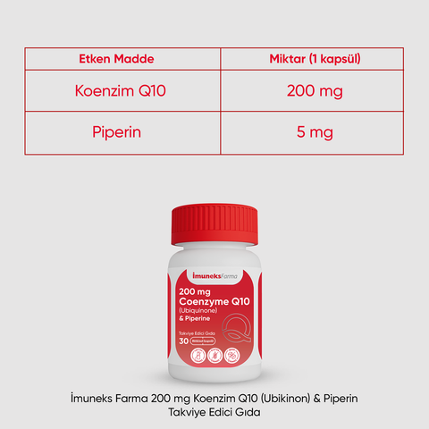 Imuneks Farma 200 mg Koenzim Q10 (Ubikinon) & Piperin